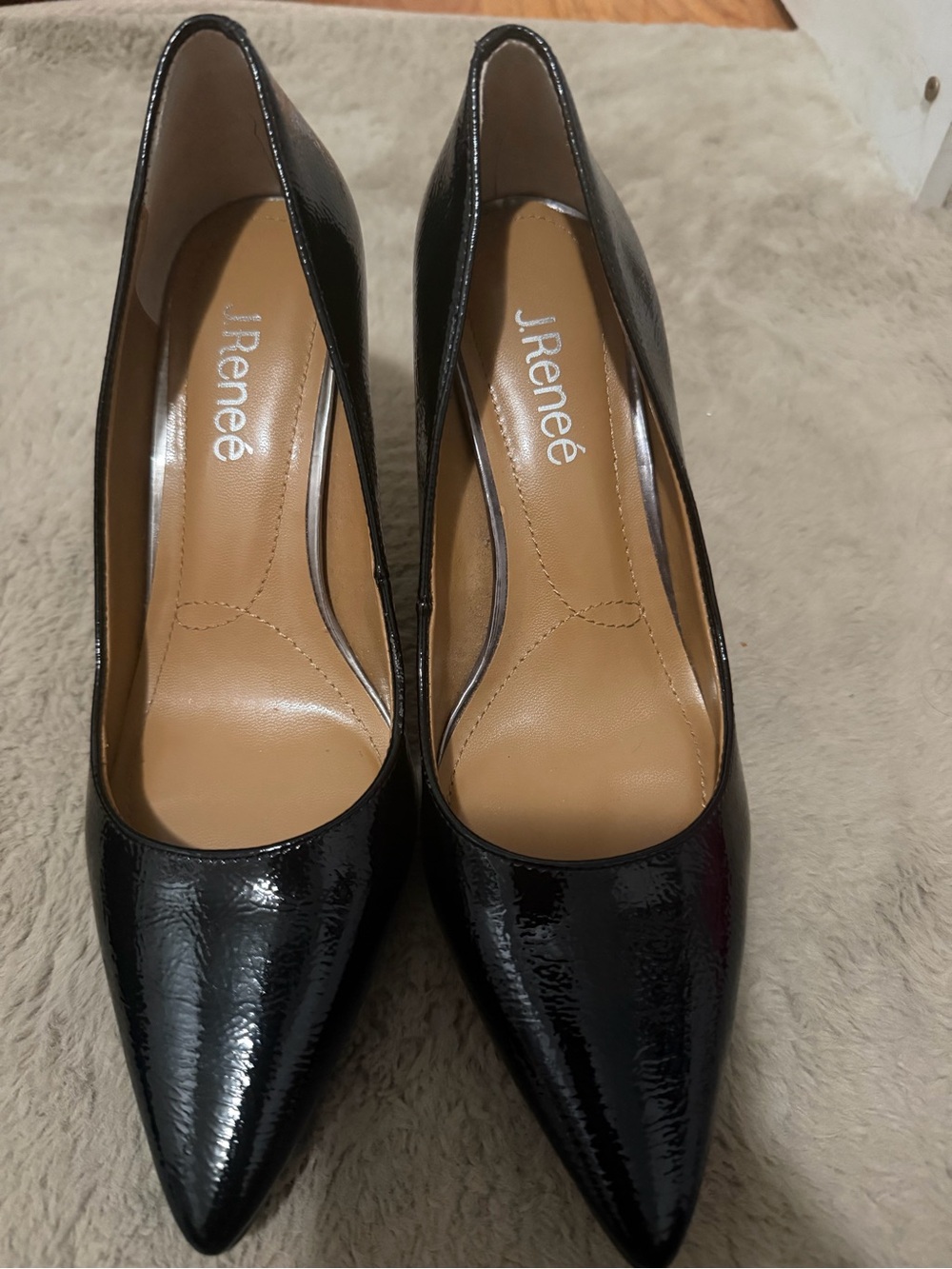 Black Patent Pointed-Toe Pumps